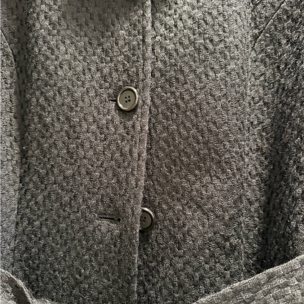 Tahari Black Textured Belted Coat - Picture 3 of 4